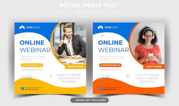 Digital marketing live webinar social media template