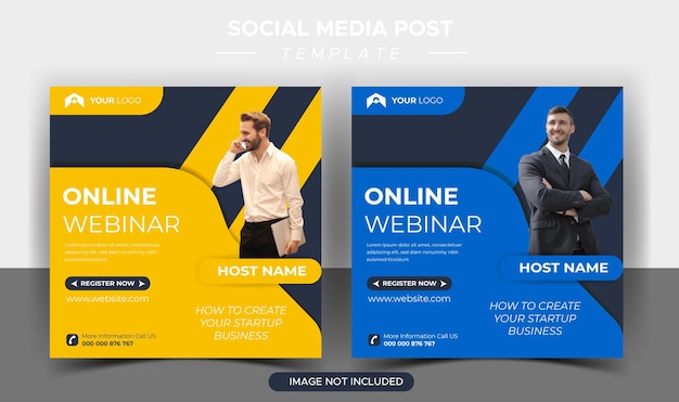 Digital marketing live webinar social media template