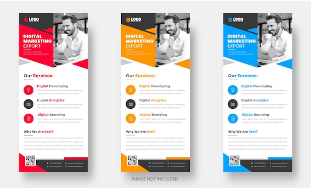 digital marketing modern rack card and dl flyer or roll up banner or stand banner design