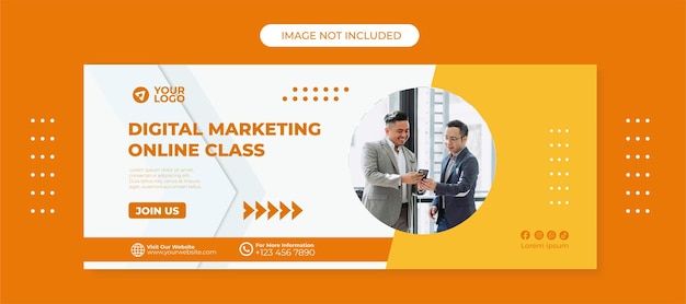 Digital marketing online class facebook banner cover template