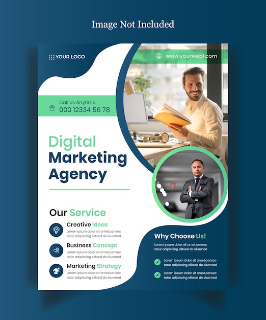 Digital marketing services a4 flyer or poster template