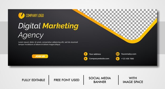 Digital marketing social media banner template