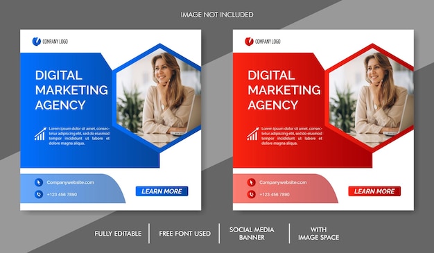 Digital marketing social media banner template