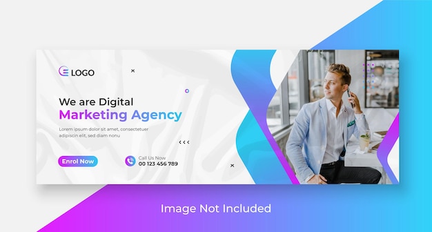 Digital marketing social media facebook cover and corporate web banner template