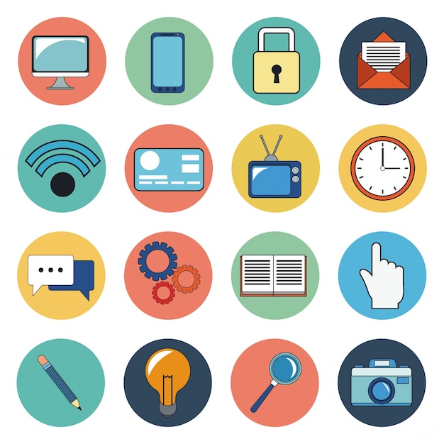 Digital marketing social media icons