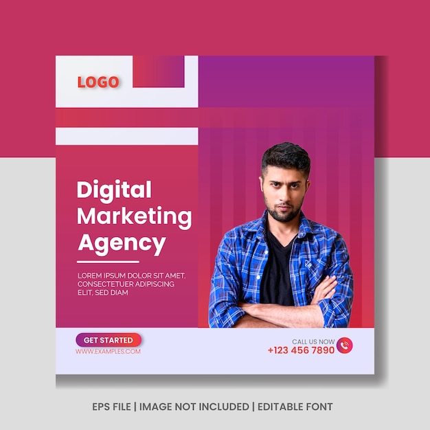 Digital marketing social media and Instagram post banner template