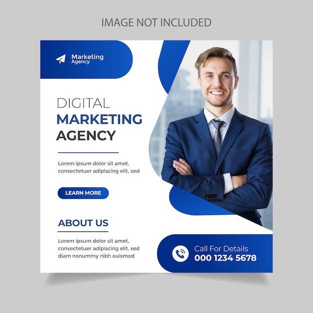 Digital marketing social media and instagram post banner template