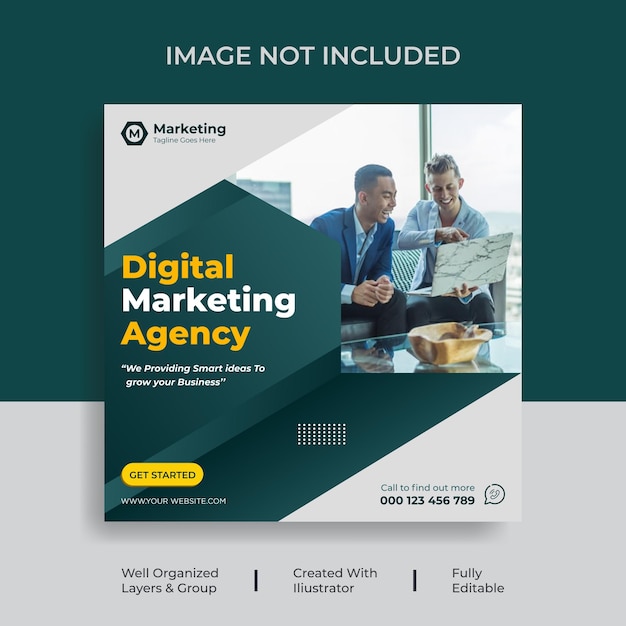 Digital marketing social media or Instagram post Design Vector Premium