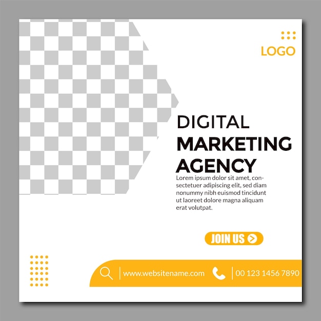 Digital marketing social media and instagram post template banner flyer