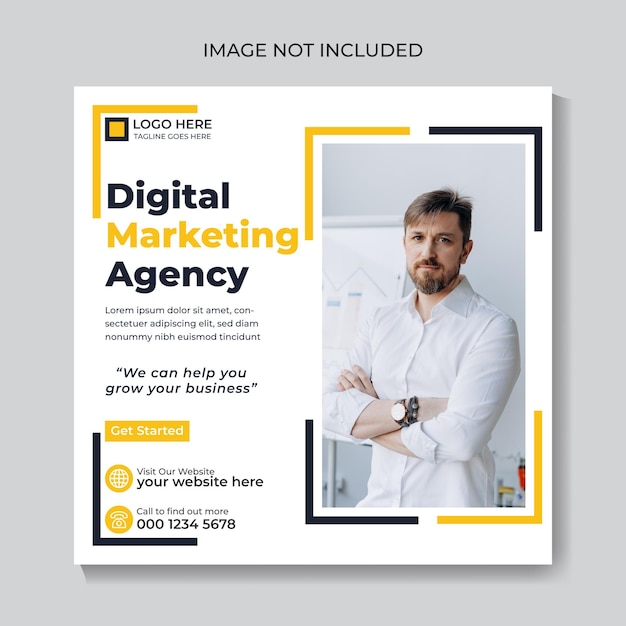 Digital marketing social media and Instagram post template banner template