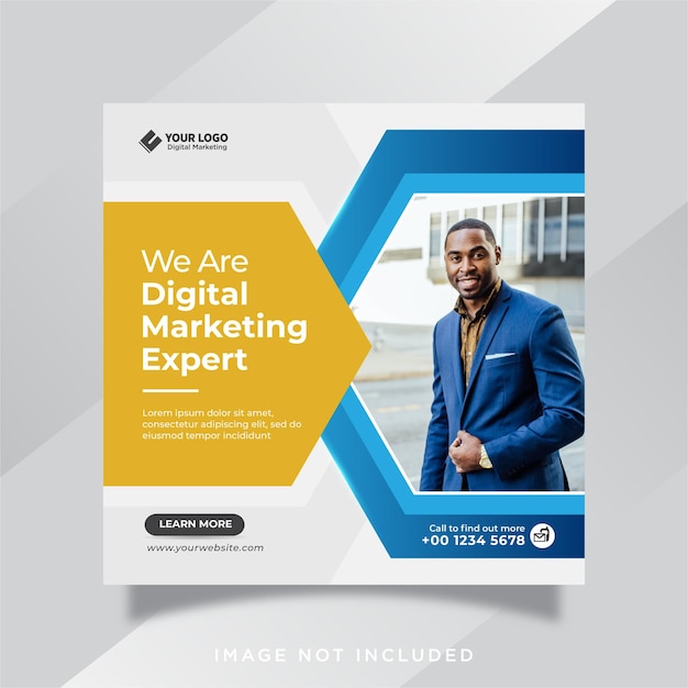 Digital marketing social media and instagram post template banner