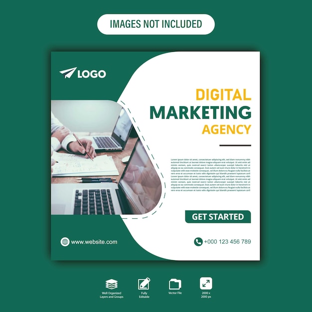 Digital marketing social media and Instagram post template banner