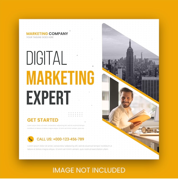 Digital marketing social media and instagram post template banner