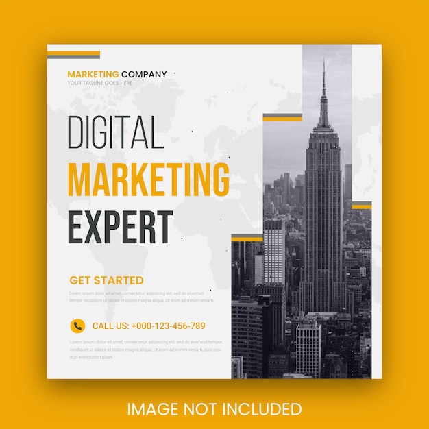 Digital marketing social media and instagram post template banner