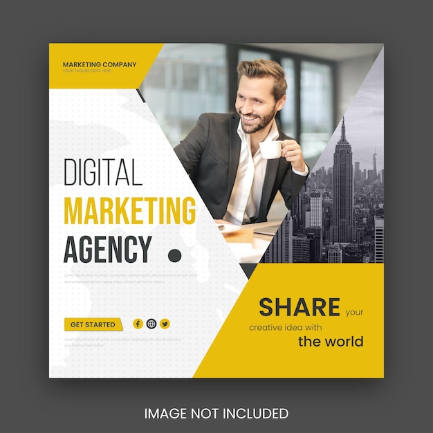 Digital marketing social media and instagram post template banner