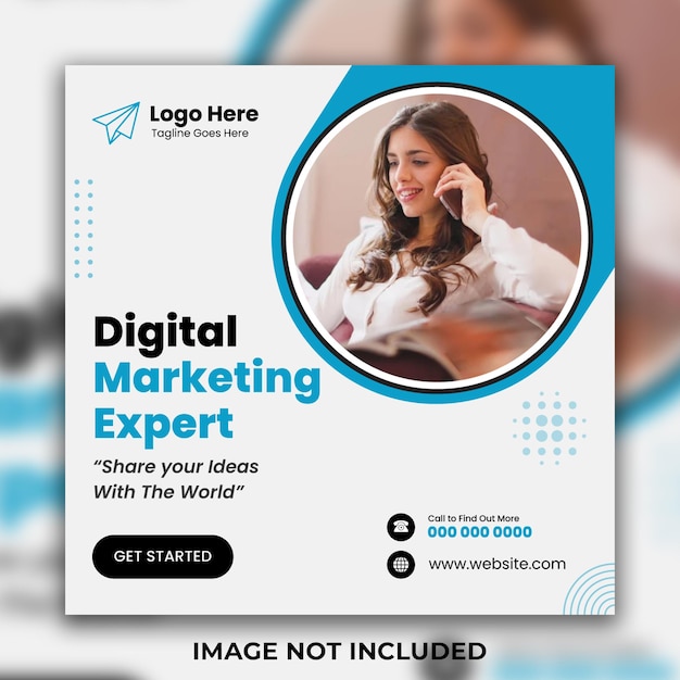 Digital marketing social media and Instagram post template banner