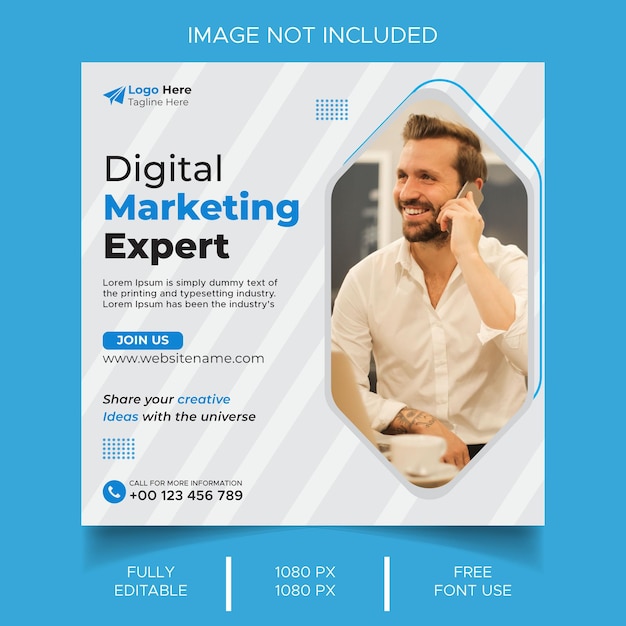 Digital marketing social media and instagram post template eps file