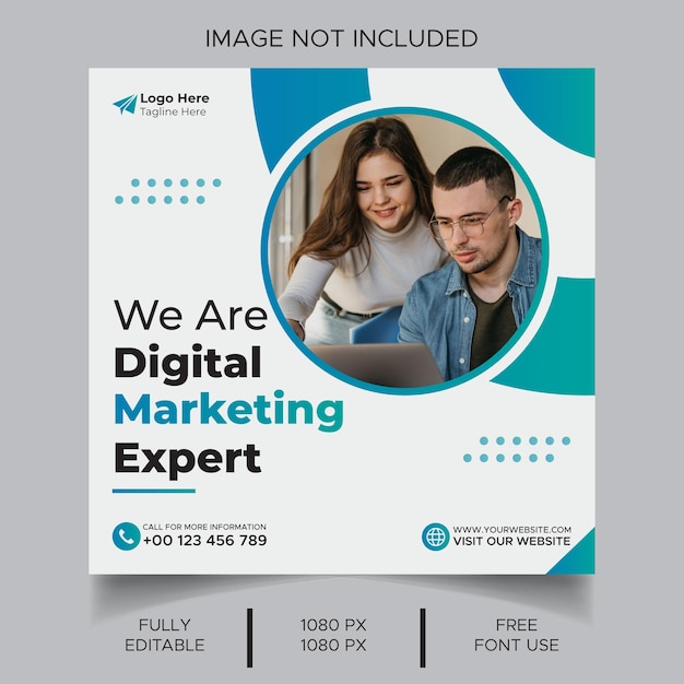 Digital marketing social media and instagram post template eps file