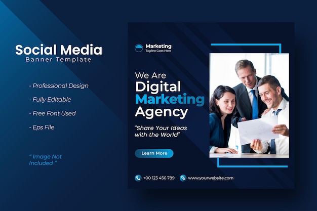 Digital marketing social media and Instagram post template