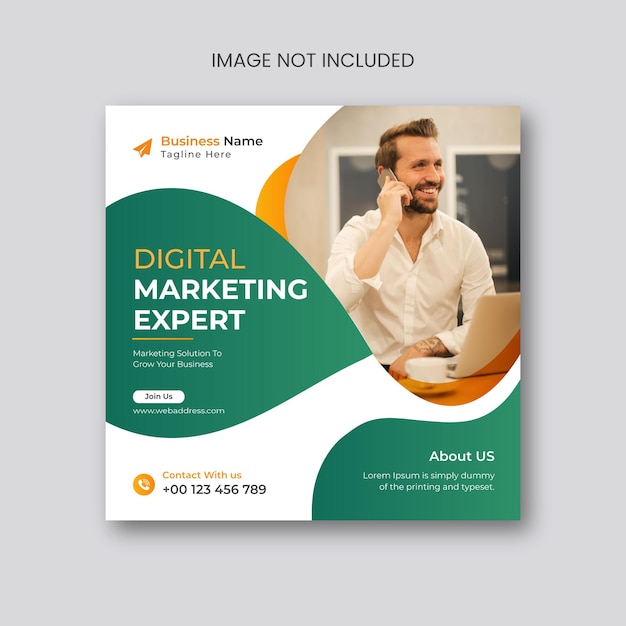 Digital marketing social media and instagram post template