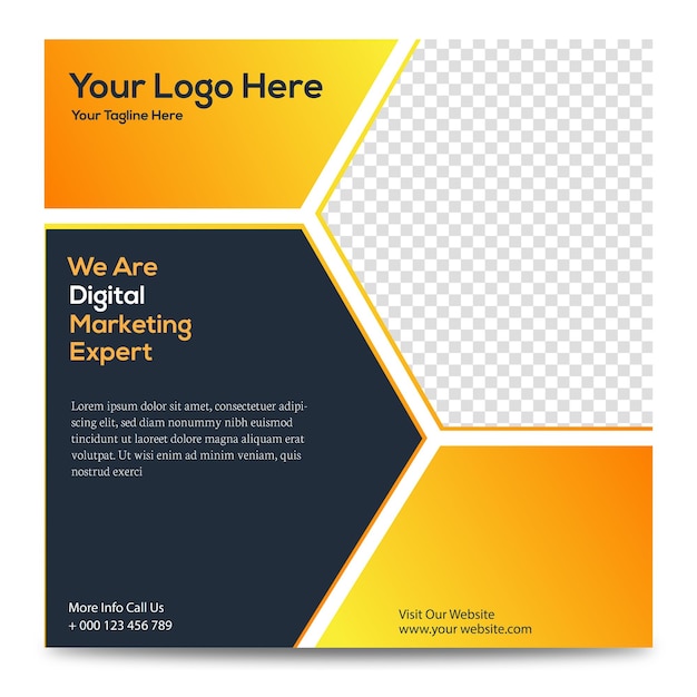 Digital marketing social media and Instagram post template