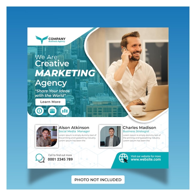 Digital marketing social media and instagram post template