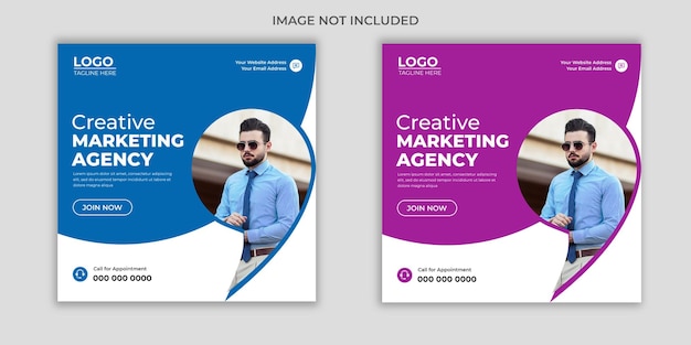 Digital marketing social media and Instagram post template