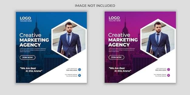 Digital marketing social media and Instagram post template