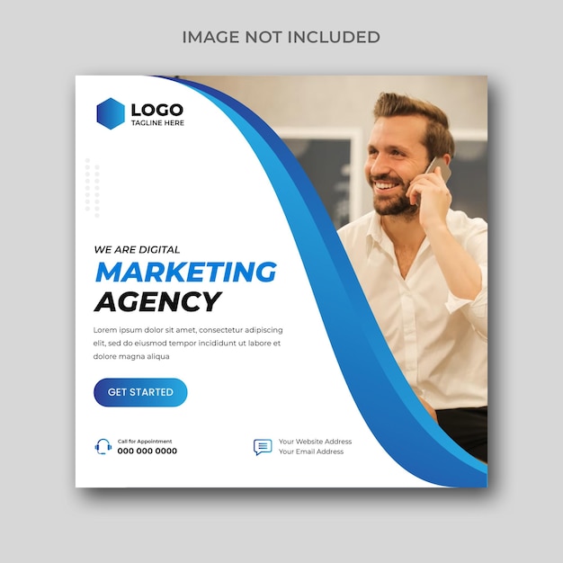 Digital marketing social media and Instagram post template