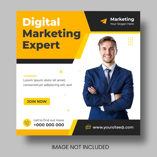 Digital marketing social media post banner design template