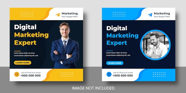 Digital marketing social media post banner design template