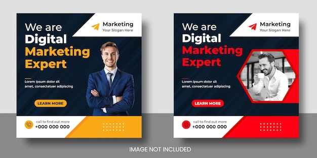 Digital marketing social media post banner design template