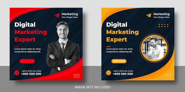 Digital marketing social media post banner design template