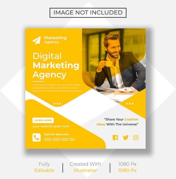 Digital Marketing Social Media Post Banner Template Design