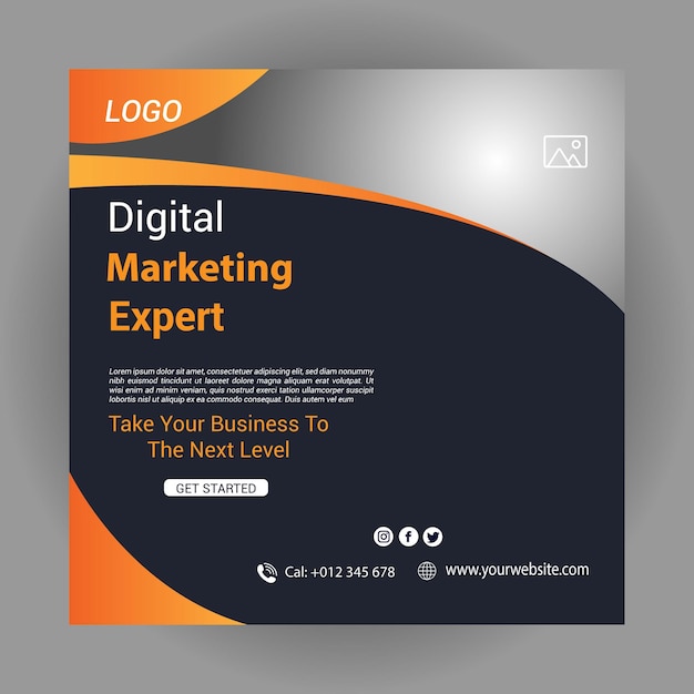 Digital marketing social media post design template and banner