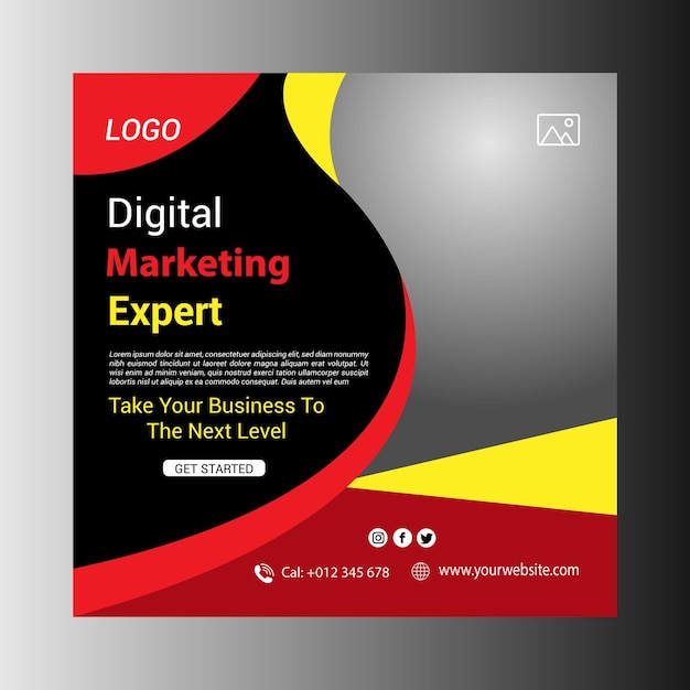 Digital marketing social media post design template and banner