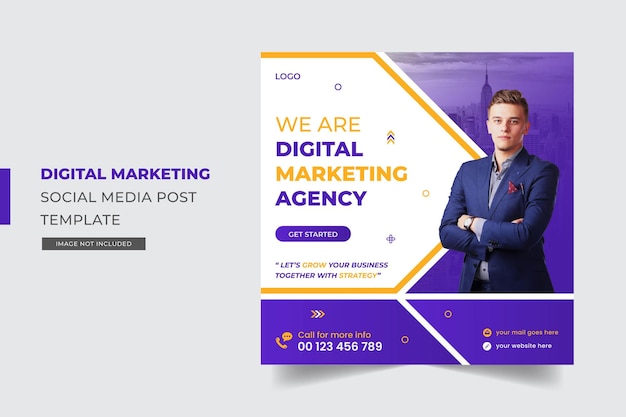 Digital Marketing Social Media Post Design with Abstract Elements