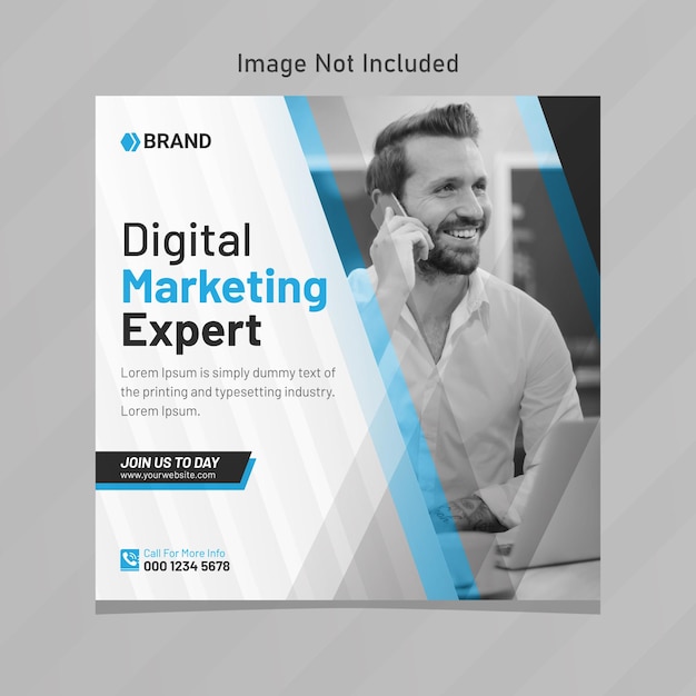 Vector digital marketing social media post modern design template