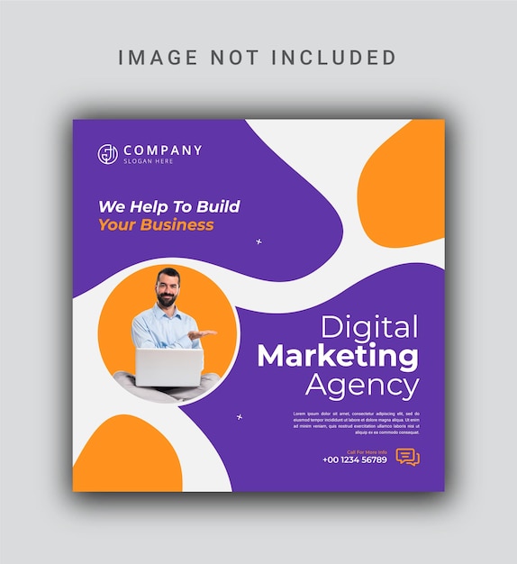 Digital marketing social media post or social media template and Instagram post template banner