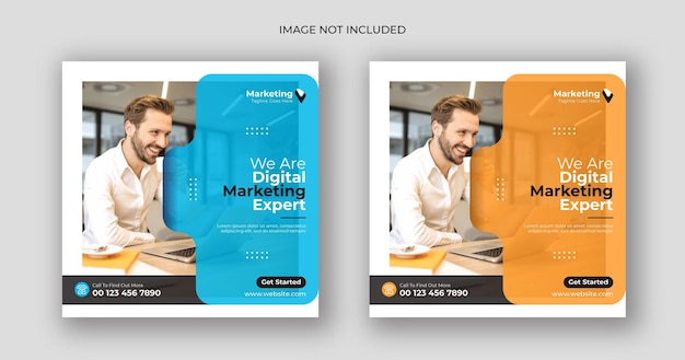 Digital marketing social media post square banner template