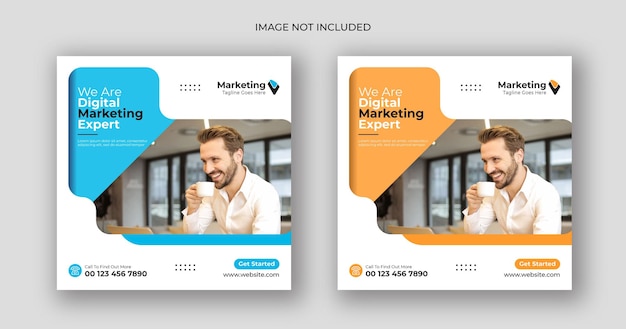 Digital marketing social media post square banner template