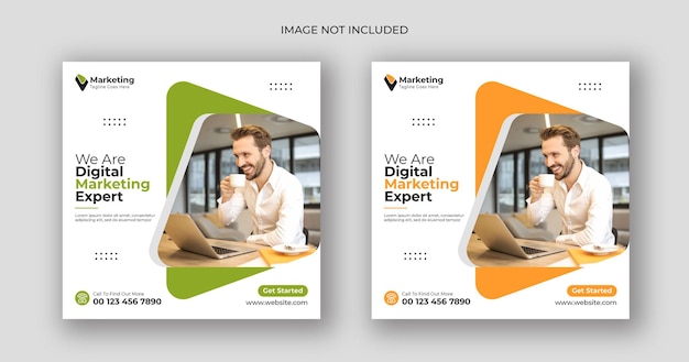 Digital marketing social media post square banner template