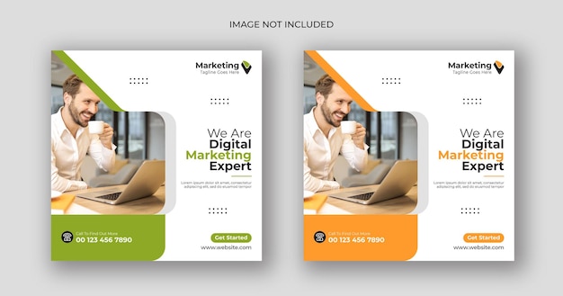 Digital marketing social media post square banner template