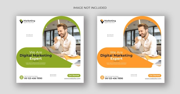 Digital marketing social media post square banner template