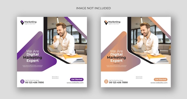 Digital marketing social media post square flyer banner template