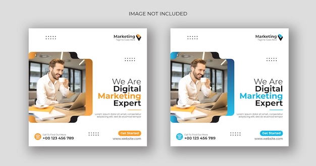 Digital marketing social media post square flyer template