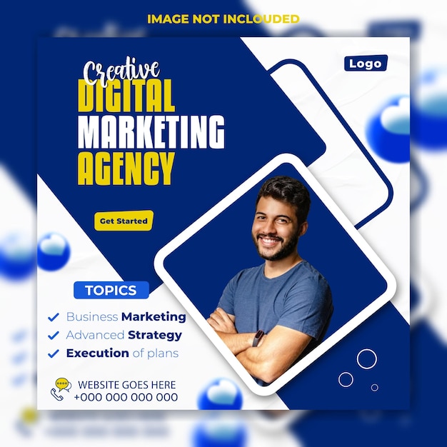 Digital marketing social media post template design