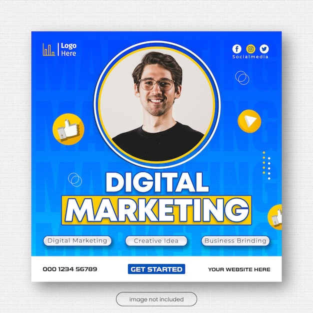 Digital marketing social media post template design