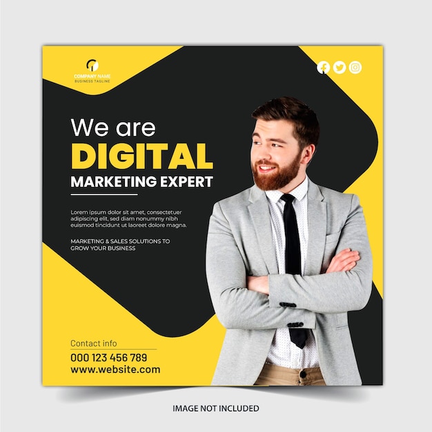 Vector digital marketing social media post template