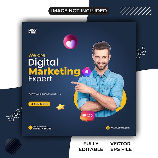 Vector digital marketing social media post template